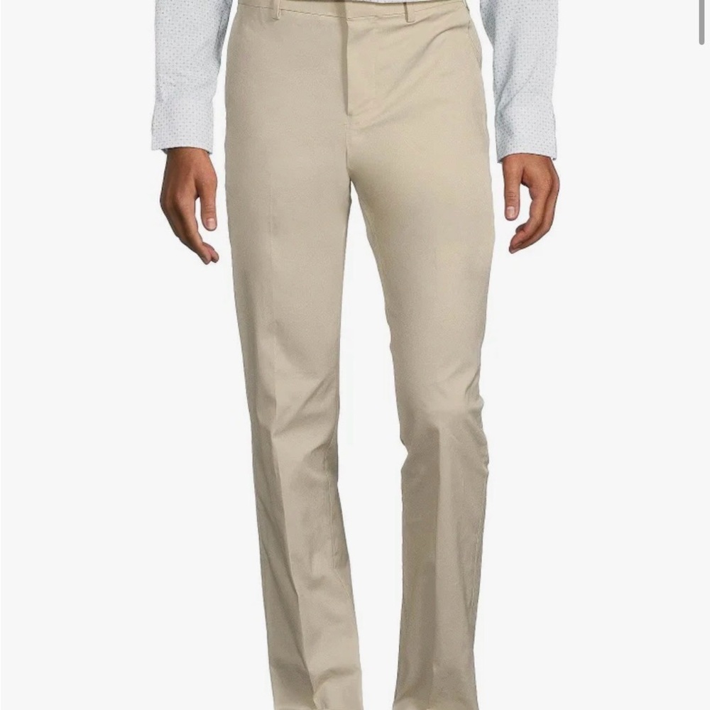 Murano 32x34 Mens Wardrobe Essentials Alex Fit Stretch Pant in Stone/Khaki